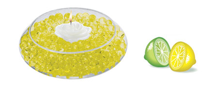 photo of lemon-lime scented decobeads