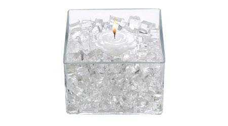 photo of clear Deco Cubes in a bowl
